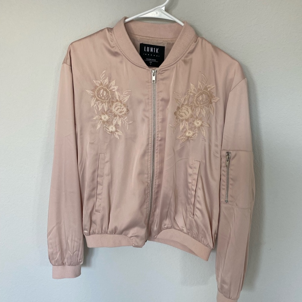Blush Pink Bomber Jacket